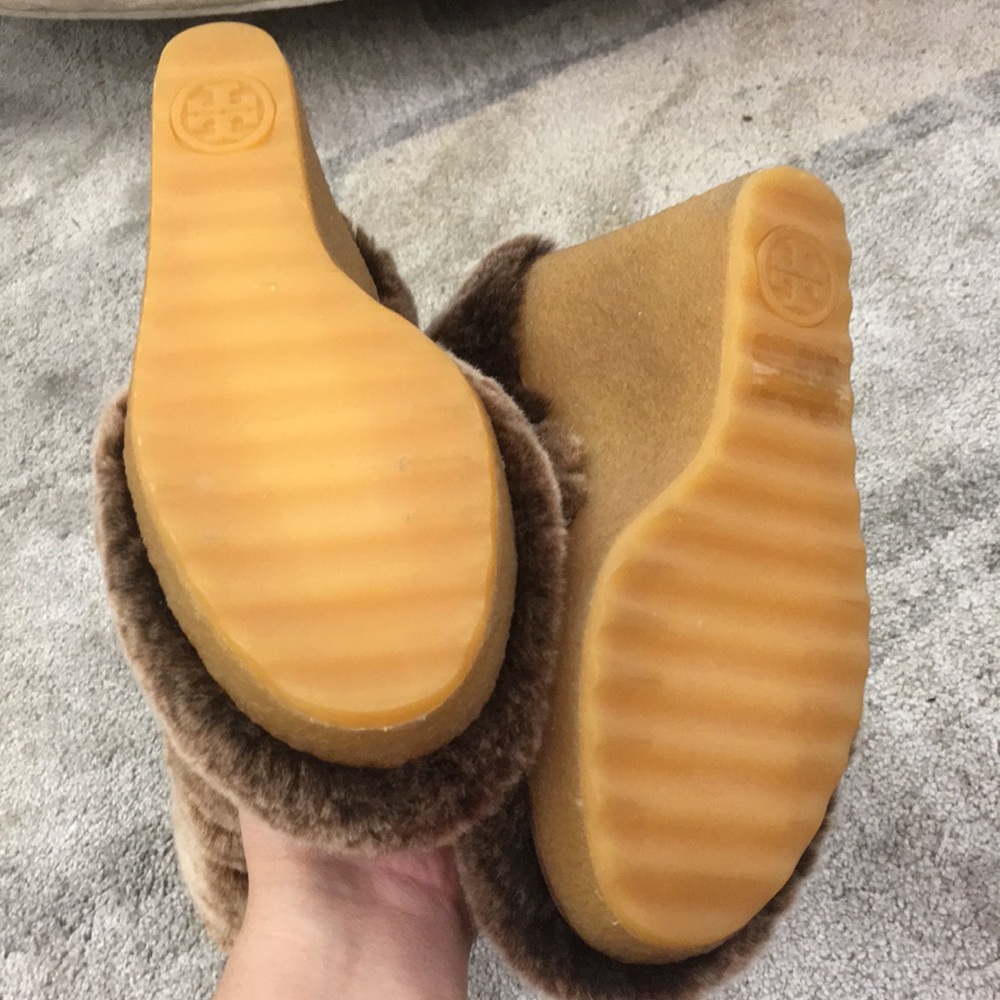 5 Shearling Fur Boots by Tory Burch Wedges Kiki - Picture 6 of 8
